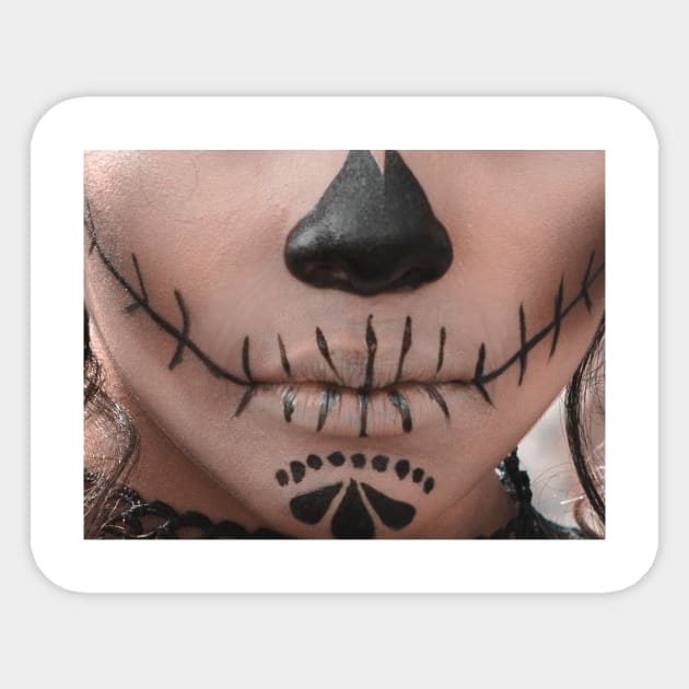 Mask with joker mouth - girl mouth funny scary masks Sticker by jack22
